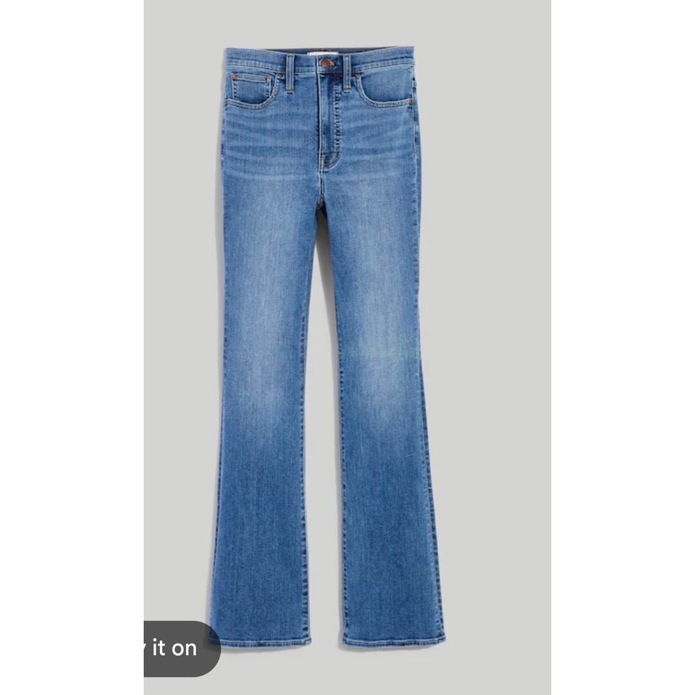 J.Crew Skinny Flare Jeans Medium Wash High Rise Denim Size 27 Blue